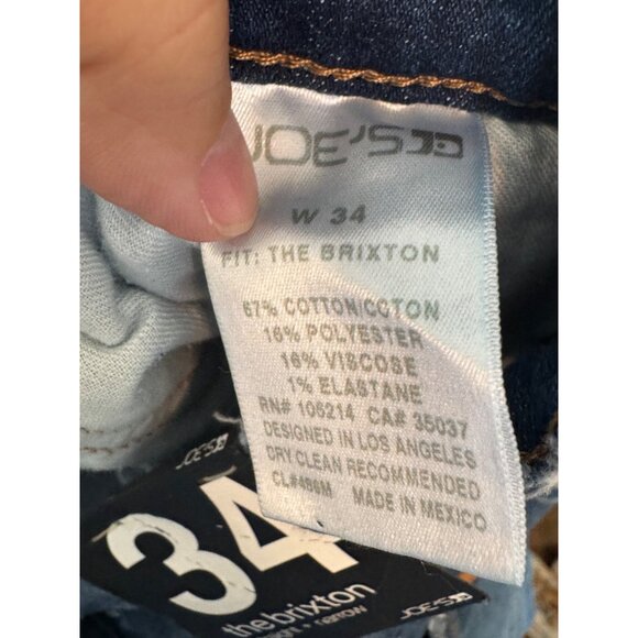 Joes Jeans The Brixton Mens 34 Straight & Narrow Distressed Denim Blue - Picture 3 of 7